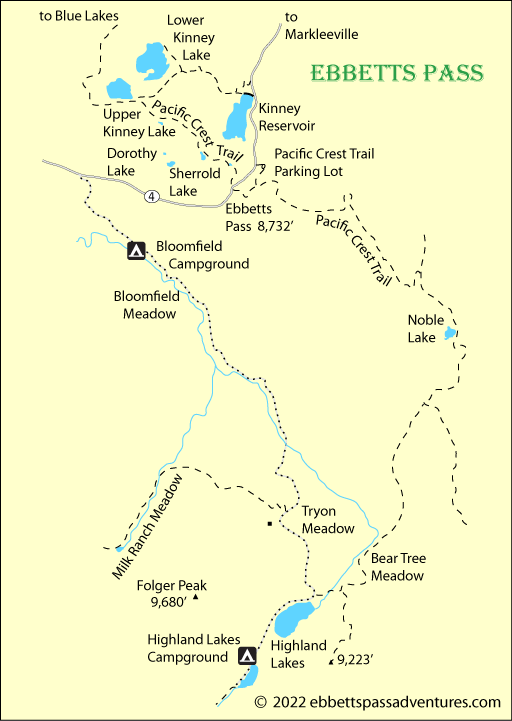 map of Ebbetts Pass, Alpine county, CA