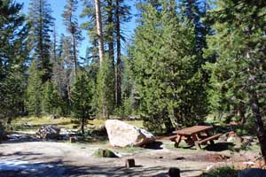 campsite at Pine Marten Campground, Lake Alpine, California