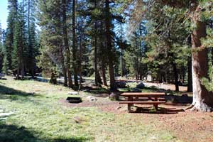 campsite in Silver Valley Campground, Lake Alpine, California
