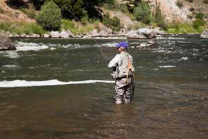 fly fisherman in river